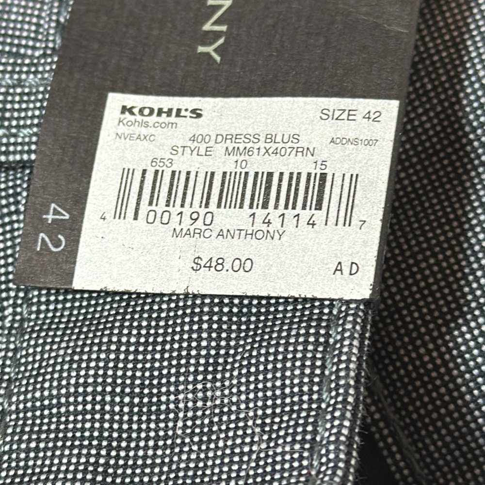 Marc Anthony Heather Blue Flat Front Slim Fit Cotton Stretch Twill Shorts 42 NWT - Picture 6 of 7